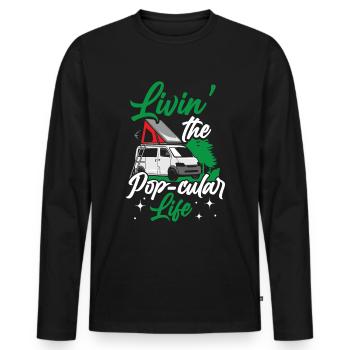 Motorhome accessories Pop-up camper - Men's Premium Organic Long Sleeve Shirt - black - Front - Nico (187cm)