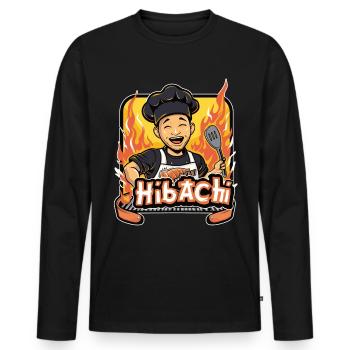 Hibachi Teppanyaki Bbq Japanese Cuisine - Men's Premium Organic Long Sleeve Shirt - black - Front - Nico (187cm)