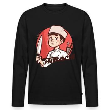 Hibachi Teppanyaki Bbq Japanese Cuisine - Men's Premium Organic Long Sleeve Shirt - black - Front - Nico (187cm)
