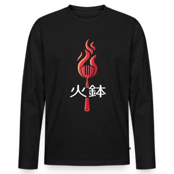 Hibachi Teppanyaki Bbq Japanese Cuisine - Men's Premium Organic Long Sleeve Shirt - black - Front - Nico (187cm)
