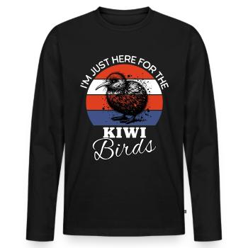 Kiwi Bird Kiwi Vogel - Männer Premium Bio Langarmshirt - Schwarz - Vorne - Nico (187cm)