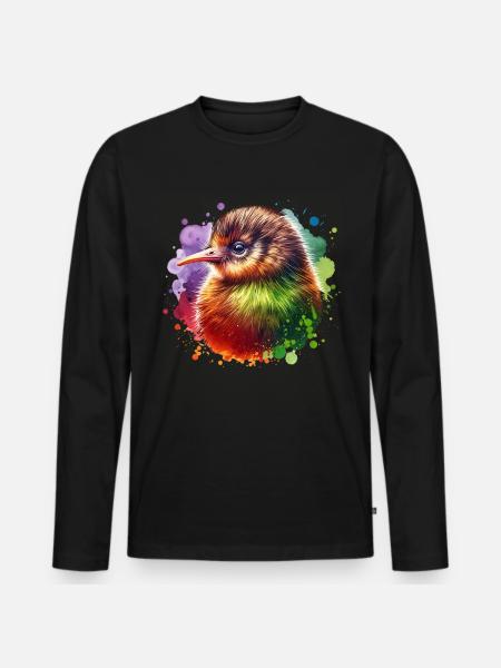Kiwi Bird - Men's Premium Organic Long Sleeve Shirt - black