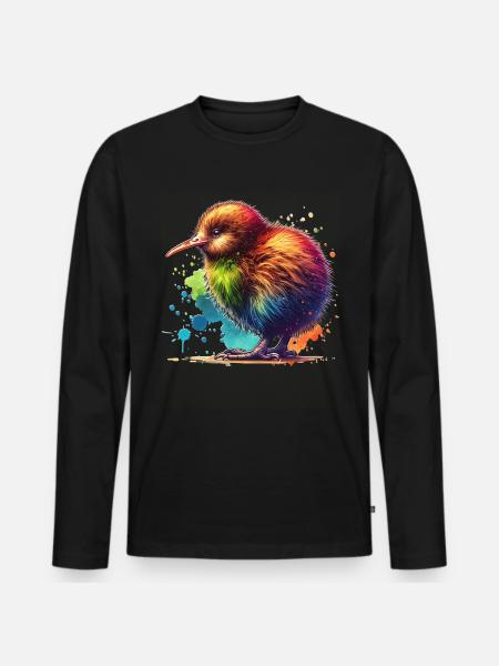 Kiwi Bird - Men's Premium Organic Long Sleeve Shirt - black