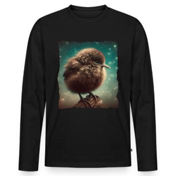 Kiwi Oiseau Kiwi Vogel - T-shirt manches longues Premium bio Homme - noir - Devant - Nico (187cm)