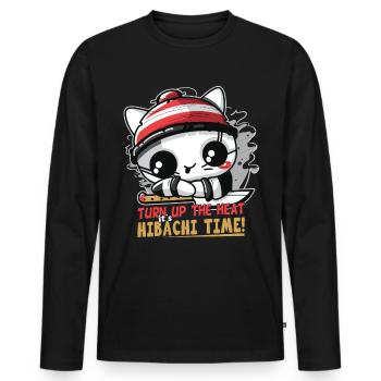 Hibachi Teppanyaki Bbq Japanese Cuisine - Men's Premium Organic Long Sleeve Shirt - black - Front - Nico (187cm)