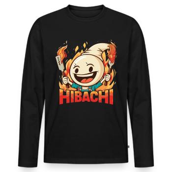 Hibachi Teppanyaki Bbq Japanese Cuisine - Men's Premium Organic Long Sleeve Shirt - black - Front - Nico (187cm)