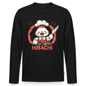 Hibachi Teppanyaki Bbq Japanese Cuisine - Men's Premium Organic Long Sleeve Shirt - black - Front - Nico (187cm)