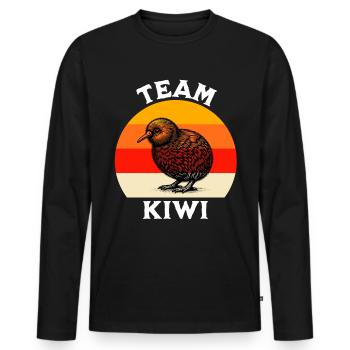 Dictons drôles de kiwis néo-zélandais - T-shirt manches longues Premium bio Homme - noir - Devant - Nico (187cm)