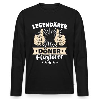 Dictons de kebab - T-shirt manches longues Premium bio Homme - noir - Devant - Nico (187cm)