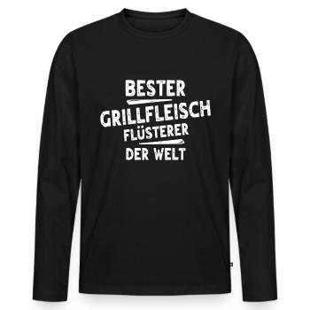 Grillades - T-shirt manches longues Premium bio Homme - noir - Devant - Nico (187cm)