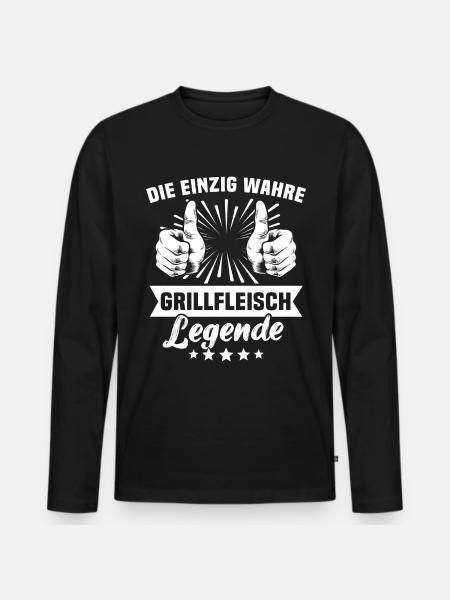 Grilled meat - Men's Premium Organic Long Sleeve Shirt - black