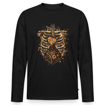 Steampunk Anatomie Steampunk Mécanique - T-shirt manches longues Premium bio Homme - noir - Devant - Nico (187cm)
