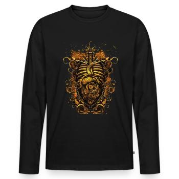 Steampunk Anatomie Steampunk Mécanique - T-shirt manches longues Premium bio Homme - noir - Devant - Nico (187cm)