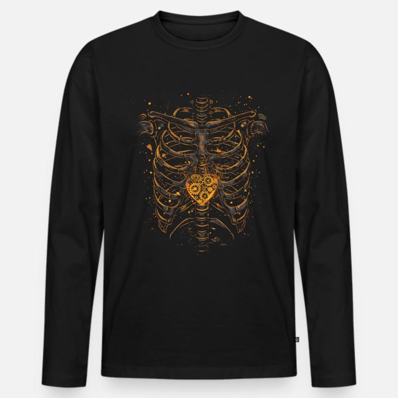 Steampunk Anatomy Steampunk Mechanical - Männer Premium Bio Langarmshirt - Schwarz