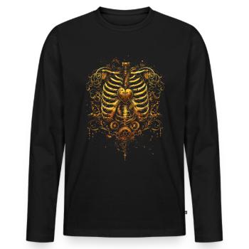 Steampunk Anatomie Steampunk Mécanique - T-shirt manches longues Premium bio Homme - noir - Devant - Nico (187cm)