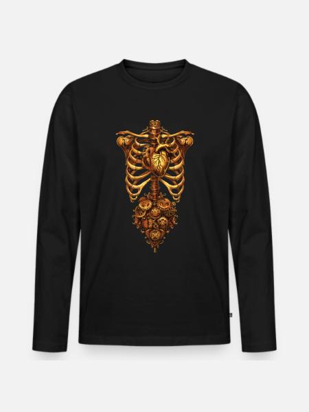 Steampunk Anatomie Steampunk Mécanique - T-shirt manches longues Premium bio Homme - noir