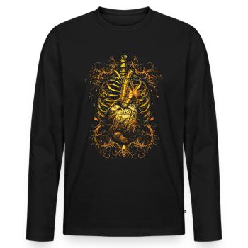 Steampunk Anatomie Steampunk Mécanique - T-shirt manches longues Premium bio Homme - noir - Devant - Nico (187cm)