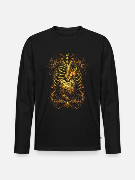 Steampunk Anatomy Steampunk Mechanical - Männer Premium Bio Langarmshirt - Schwarz