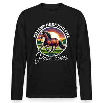Funny Paso Fino Sayings - Men's Premium Organic Long Sleeve Shirt - black - Front - Nico (187cm)
