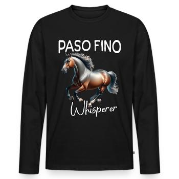 Paso Fino Whisperer Horse - Men's Premium Organic Long Sleeve Shirt - black - Front - Nico (187cm)