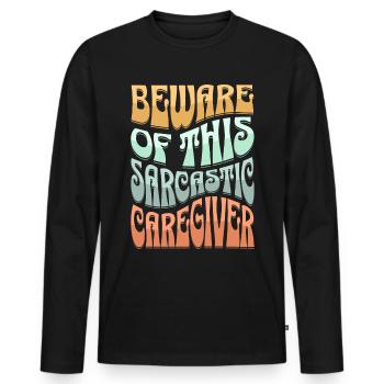 Sarcastique Superviseur Sarcasme - T-shirt manches longues Premium bio Homme - noir - Devant - Nico (187cm)