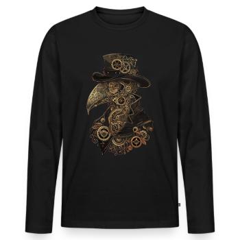 Steampunk Pestilence Plague Doctor - Männer Premium Bio Langarmshirt - Schwarz - Vorne - Nico (187cm)