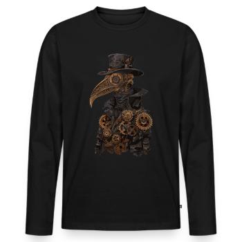 Steampunk Pestilence Plague Doctor - Männer Premium Bio Langarmshirt - Schwarz - Vorne - Nico (187cm)