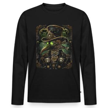 Steampunk Pestilence Plague Doctor - Männer Premium Bio Langarmshirt - Schwarz - Vorne - Nico (187cm)