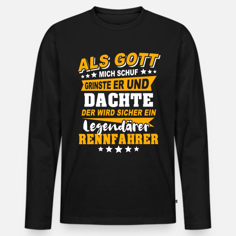 Rennfahrer Autorennen - Männer Premium Bio Langarmshirt - Schwarz