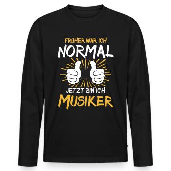 Musician Saying - Men's Premium Organic Long Sleeve Shirt - black - Front - Nico (187cm)
