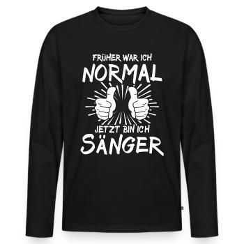 Sänger - Männer Premium Bio Langarmshirt - Schwarz - Vorne - Nico (187cm)