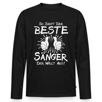 Best Singer - Men's Premium Organic Long Sleeve Shirt - black - Front - Nico (187cm)