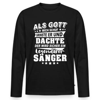 Sänger - Männer Premium Bio Langarmshirt - Schwarz - Vorne - Nico (187cm)