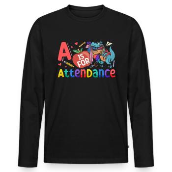 Secrétaire des présences - T-shirt manches longues Premium bio Homme - noir - Devant - Nico (187cm)