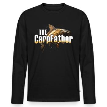 "the Carp Father" carp fishing - Men's Premium Organic Long Sleeve Shirt - black - Front - Nico (187cm)