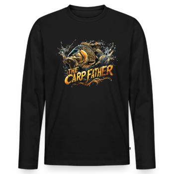 "the Carp Father" carp fishing - Men's Premium Organic Long Sleeve Shirt - black - Front - Nico (187cm)