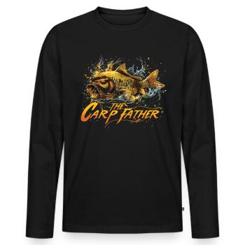 "the Carp Father" carp fishing - Men's Premium Organic Long Sleeve Shirt - black - Front - Nico (187cm)