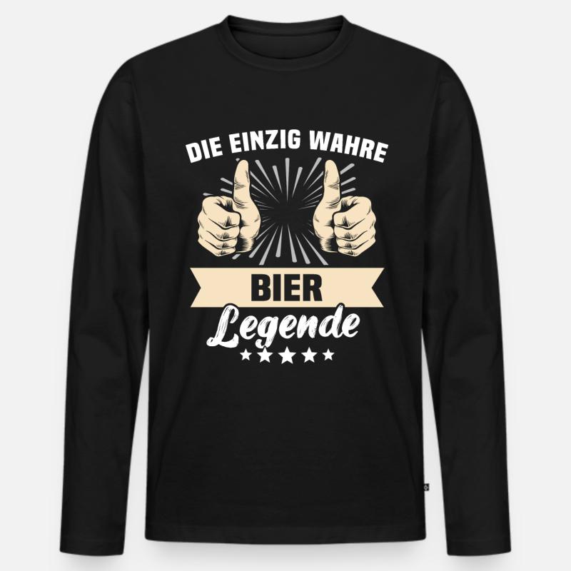 Bier Sprüche - Männer Premium Bio Langarmshirt - Schwarz