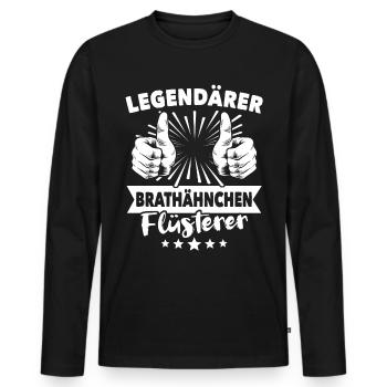 Roast chicken legend - Men's Premium Organic Long Sleeve Shirt - black - Front - Nico (187cm)