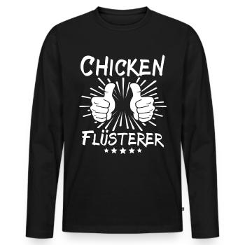 Chicken Whisperer - Men's Premium Organic Long Sleeve Shirt - black - Front - Nico (187cm)