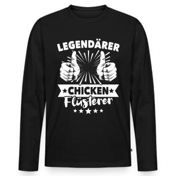 Légende du poulet - T-shirt manches longues Premium bio Homme - noir - Devant - Nico (187cm)