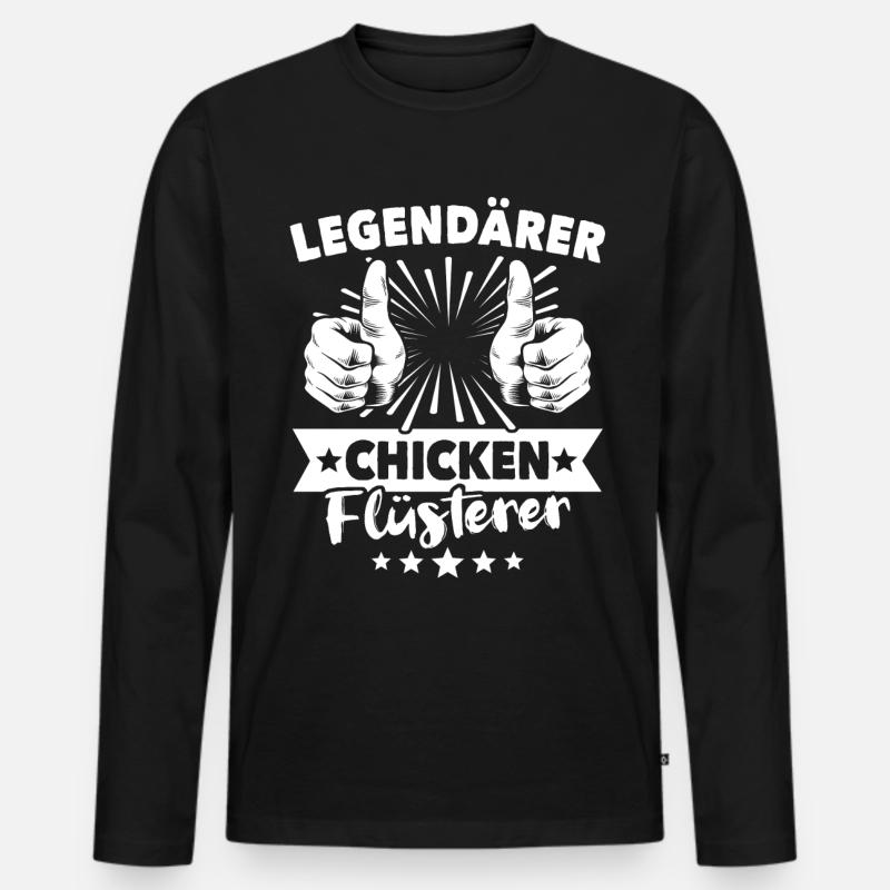 Chicken Legende - Männer Premium Bio Langarmshirt - Schwarz