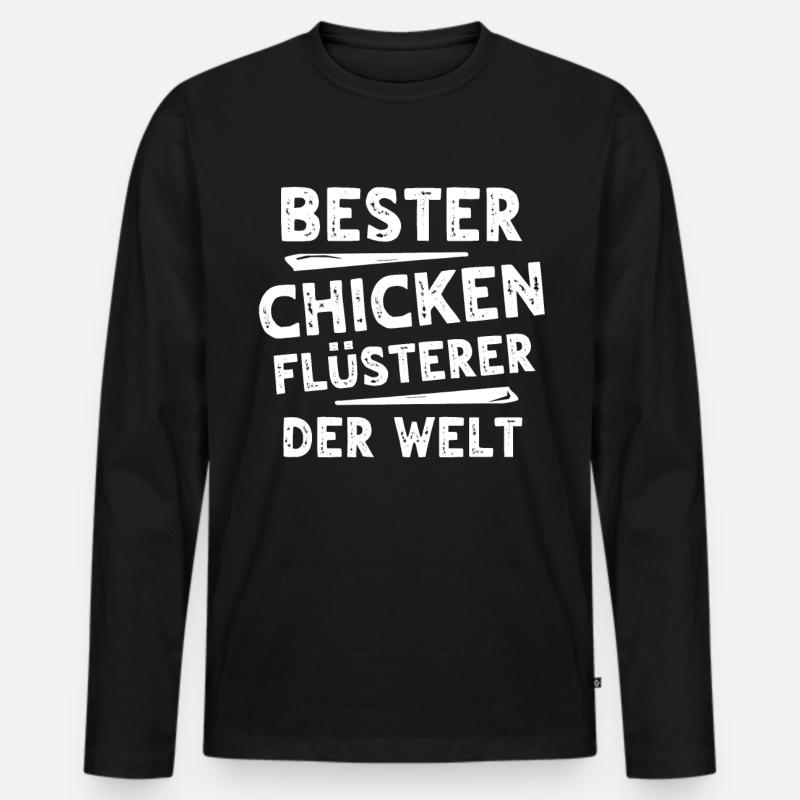 Chicken - Männer Premium Bio Langarmshirt - Schwarz
