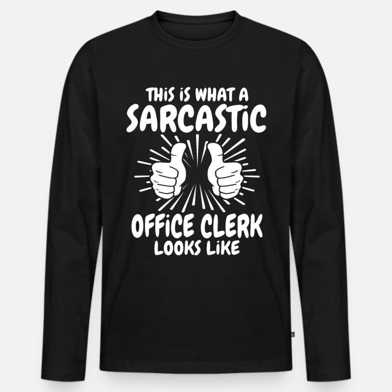 Sarcastic office worker - Men's Premium Organic Long Sleeve Shirt - black