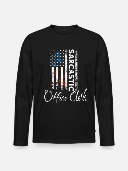 Sarcastic office worker - Men's Premium Organic Long Sleeve Shirt - black