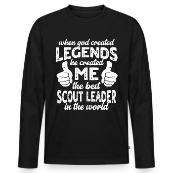 Best Scout Guide Legend - Men's Premium Organic Long Sleeve Shirt - black - Front - Nico (187cm)