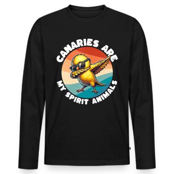 Funny Canary Sayings - Men's Premium Organic Long Sleeve Shirt - black - Front - Nico (187cm)