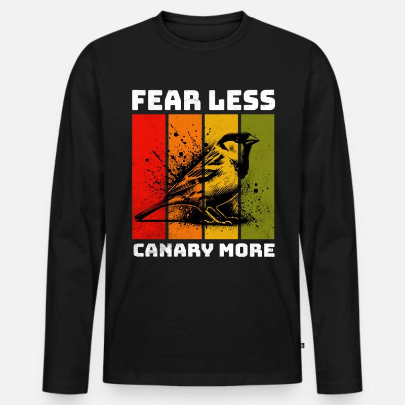 Canary Kanarienvogel - Männer Premium Bio Langarmshirt - Schwarz
