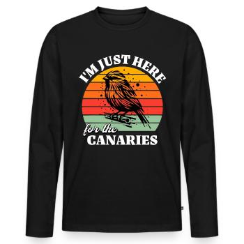 Funny Canary Sayings - Men's Premium Organic Long Sleeve Shirt - black - Front - Nico (187cm)