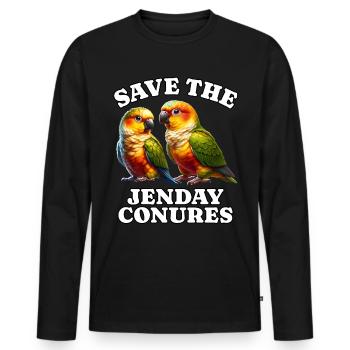 Perruche à tête jaune Sauver Jenday Conure - T-shirt manches longues Premium bio Homme - noir - Devant - Nico (187cm)